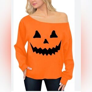 Women Halloween Long Sleeve Off Shoulder Shirt ,Women’s size Small